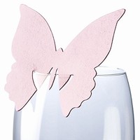 JMENOVKA na skleničku Motýl sv. růžová 10ks