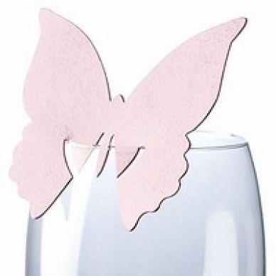 JMENOVKA na skleničku Motýl sv. růžová 10ks